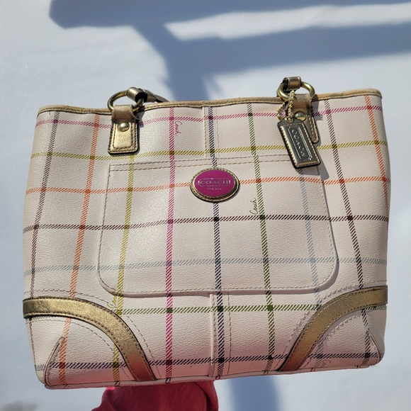 Coach Handbags - Coach Peyton Tattersall Tote ~ Well-Loved ~ Needs TLC ~ Hang Tag FINAL PRICE!